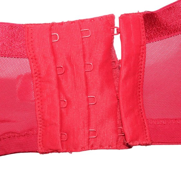 Cacique 44H Red Rhinestone Embellishment Full Coverage, Underwire Padded Cup Bra - Picture 6 of 8